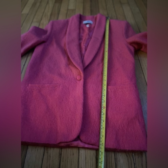 VTG Nicole Summer Pink Blazer Suit Jacket Women Small Mohair Wool Blend Barbie - Picture 4 of 7